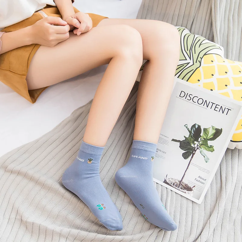 Упакованные в коробке 5 пар Хлопковых Носков корейские носки Harajuku милые забавные