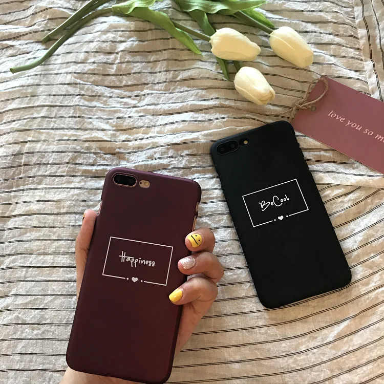 Красный винно-черный Жесткий чехол для телефона Iphone XS Max XR X 6 S 7 8 Plus Happiness Be Cool