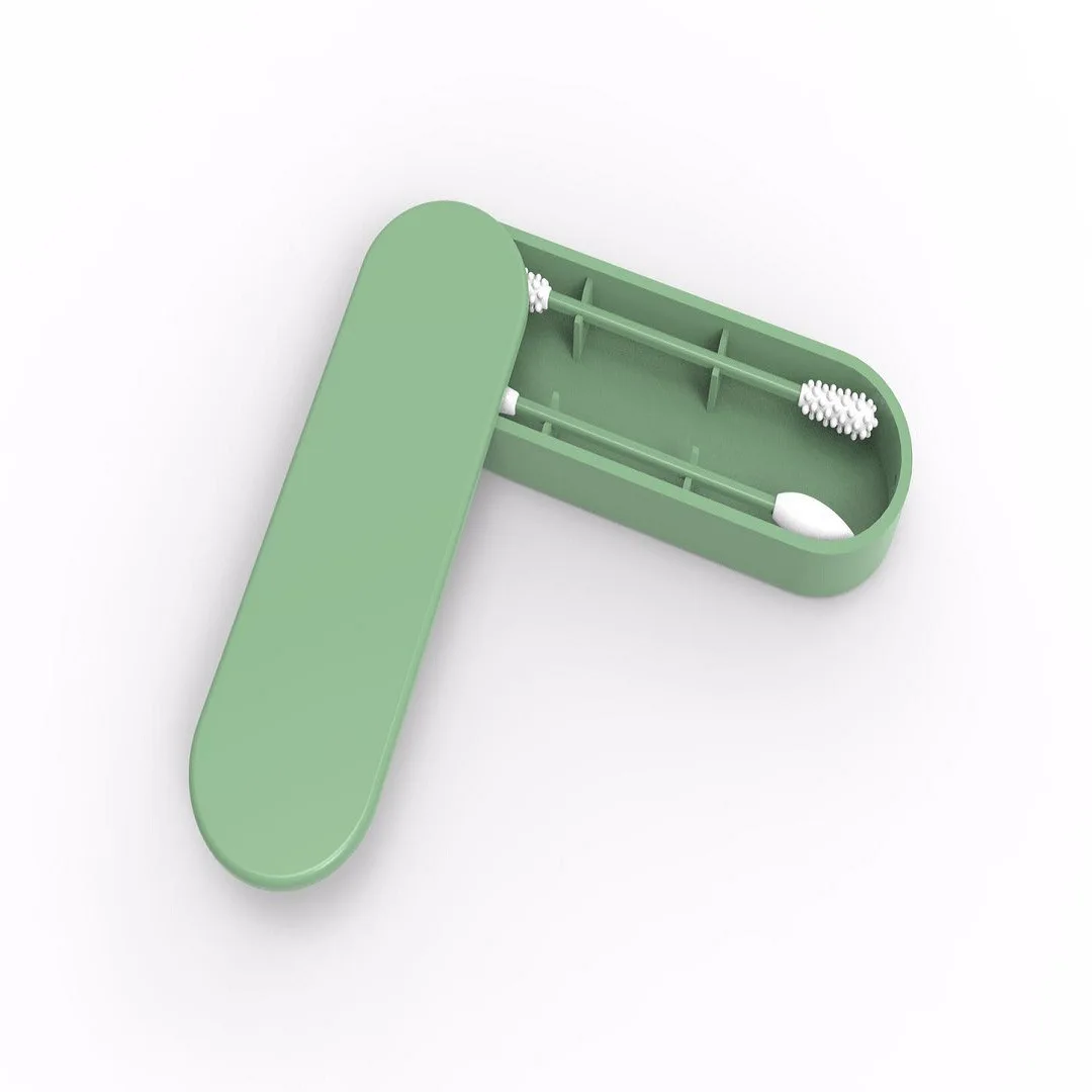 Green 1/2 шт. повторно используемых ватный тампон Двусторонняя ушные палочки Косметика очистки ватная палочка микрощетки многоразовые ватным тампоном тампоны Наборы - Цвет: Green