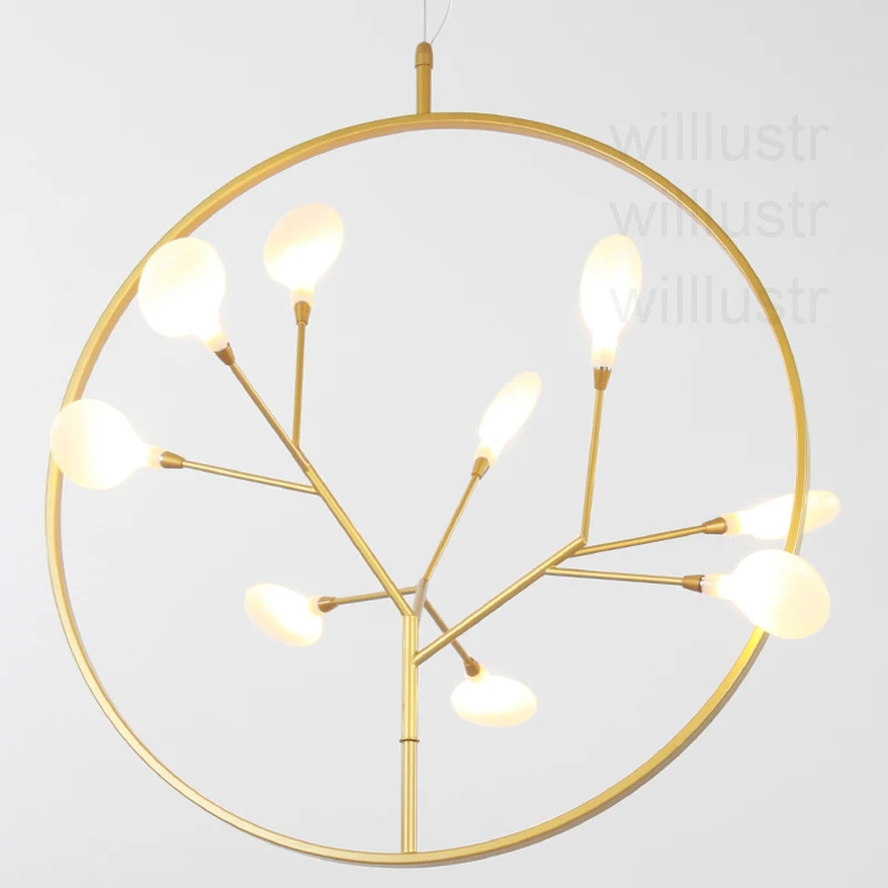 

modern sakura flower pendant light LED snowflake light art deco Cubism design dinning room restaurant firefly hanging light