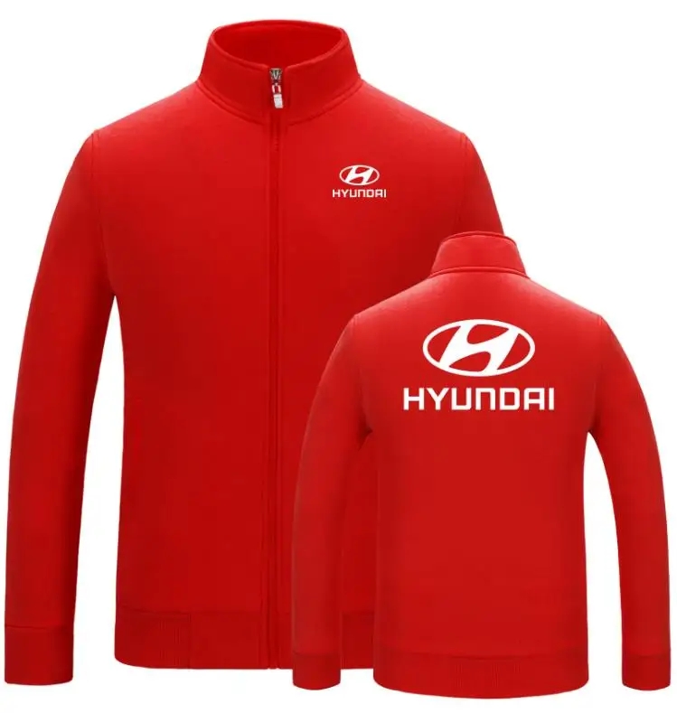 Красный Зима Осень Толстовка Человек Женщины молния hyundai сплошной цвет пальто - Цвет: Красный