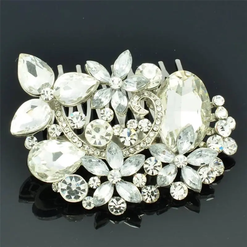 Bayliner Свадебная бижутерия Капля воды цветок расческа для волос Тиара головной