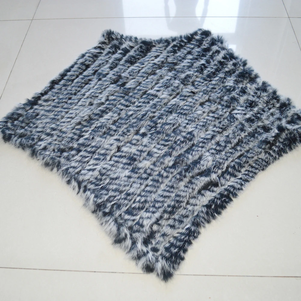 Женский вязаный пончо из натурального кроличьего меха зимняя шаль 2021| |