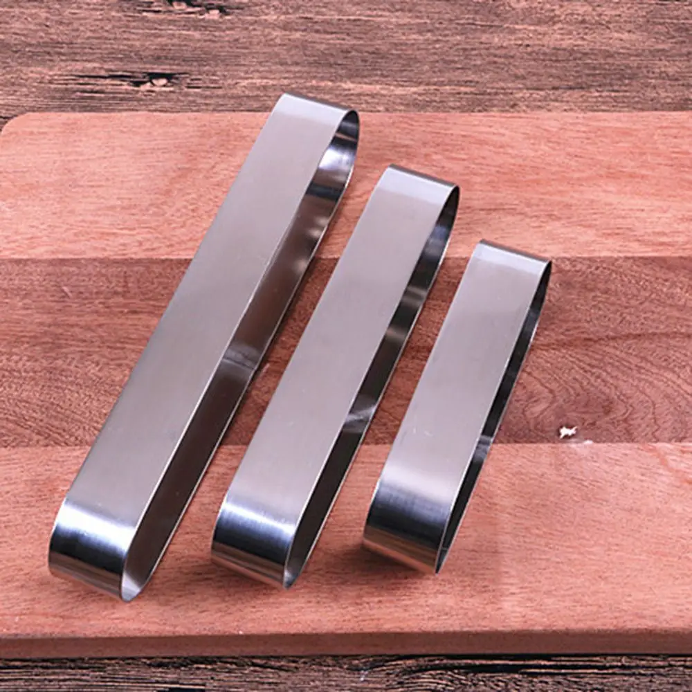 stainlessstill Новое поступление утилита 80*40*25 мм слоеный Овальный длинный квадратный мусс круг маленький мини кондитерский инструмент для резки печенья кухонная утварь - Цвет: stainlessstill