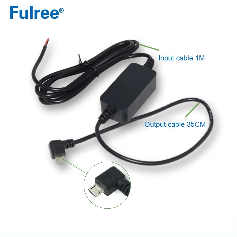 DC-DC модуль ldo понижающего преобразователя 12V 24V до 5V автомобиль Mini Micro USB кабель для мобильного телефона для Зарядное устройство низкая Напряжение Защита аккумулятора - Цвет: micro usb left bend