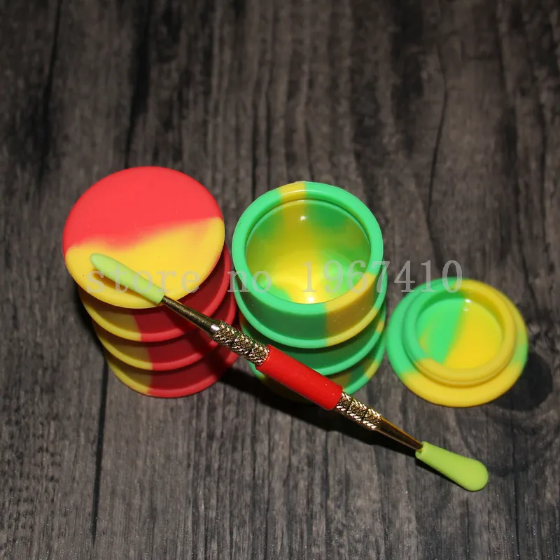 free shipping colorful jars dab wax oil rubber drum shape container large food grade silicon dry herb weed box tool | Дом и сад