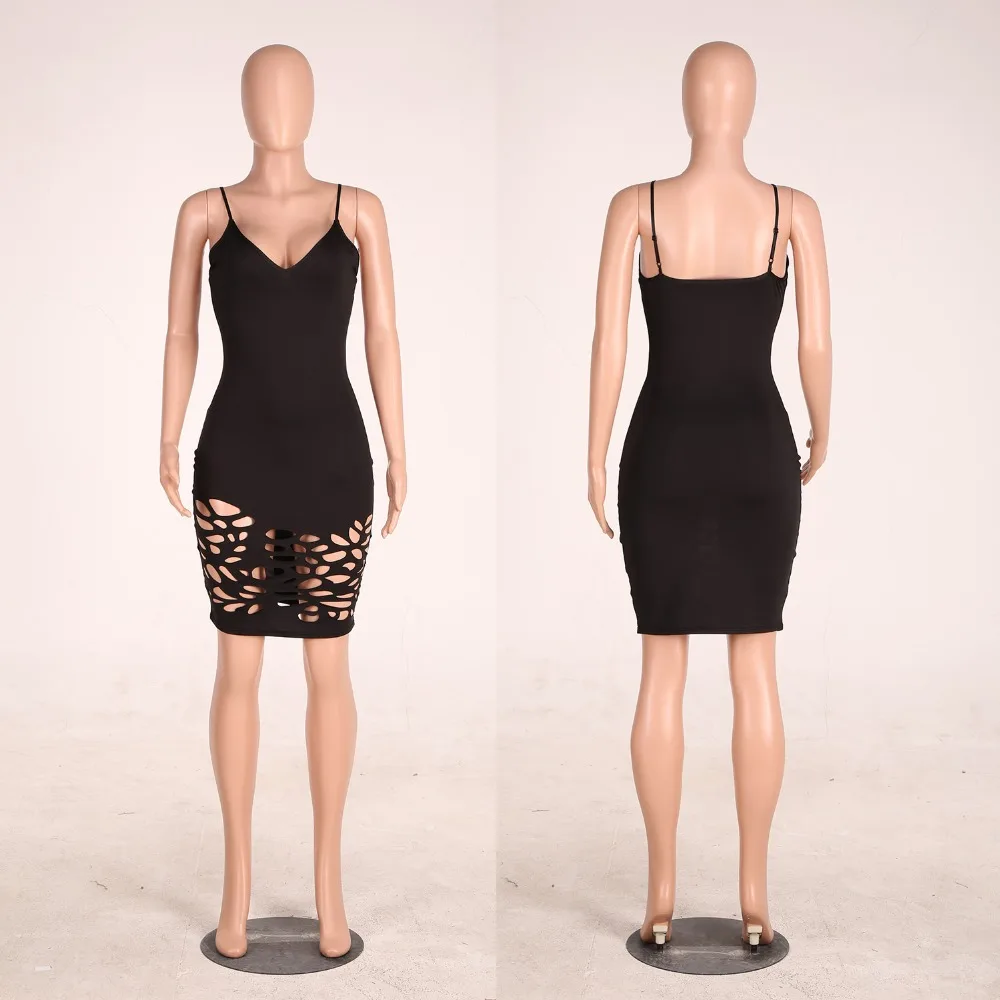 Women Sexy Spaghetti Strap Mini Dresses Lady Skinny Bodycon Backless Club Vestidoes 2017 New Female V-neck Cut Out Bandage Dress | Женская