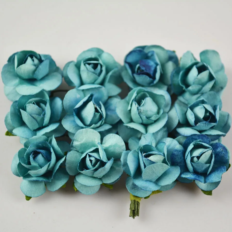 Хорошее качество 2 см маленькие бумажные цветы шелковицы букеты розы Букет 144