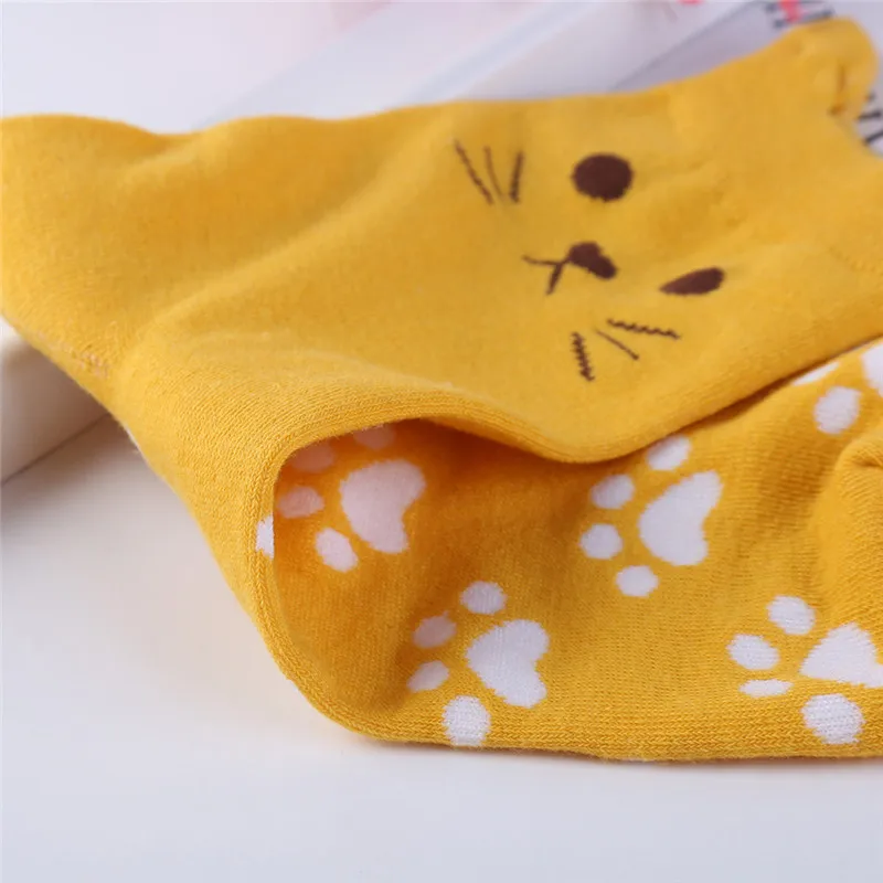 1 пара kawaii Harajuku повседневные носки с принтом кота корейские животными Sokken женские