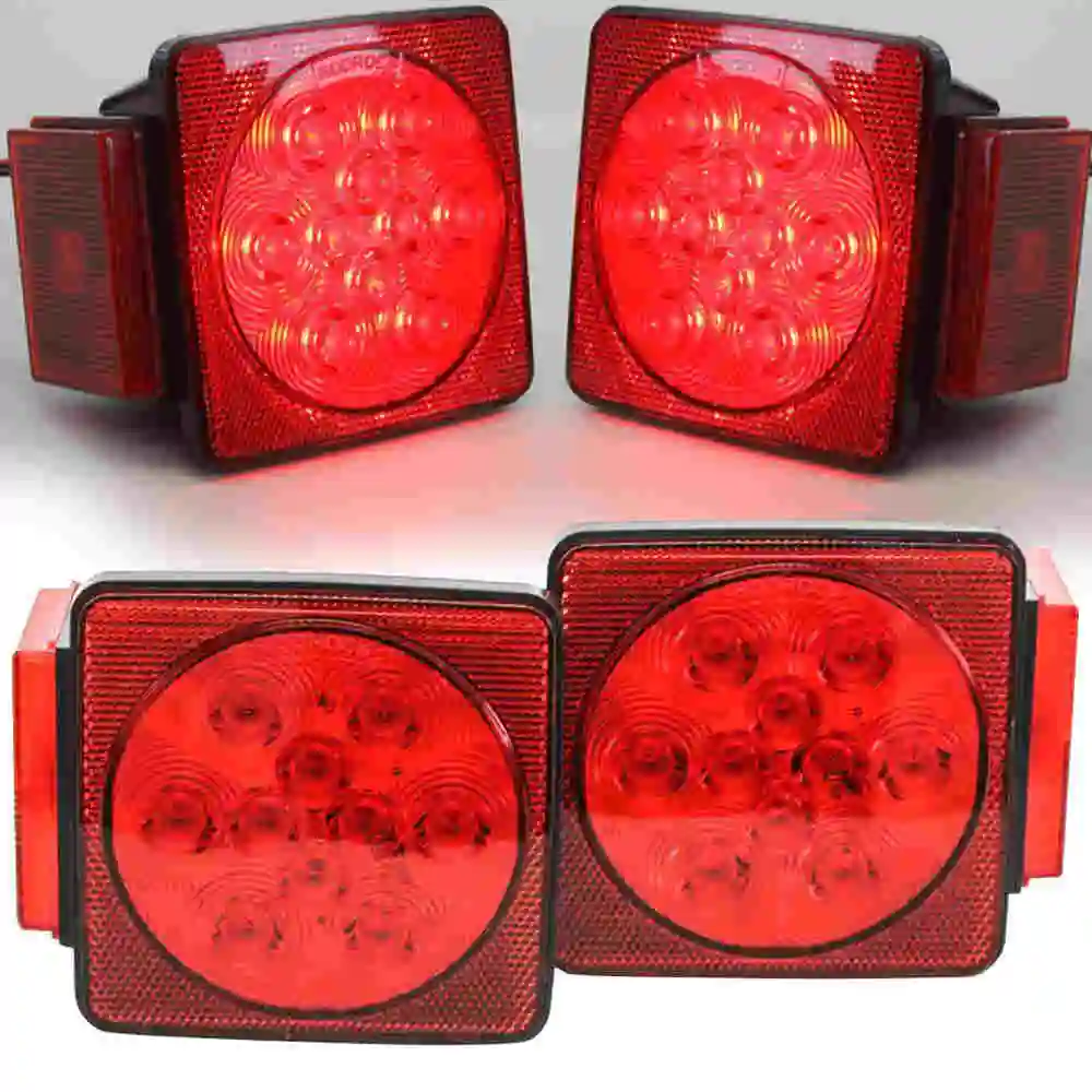 square Tail light Задний светильник для автомобиля, грузовика, сигнальные огни, задние лампы, водонепроницаемый Tai светильник s, задние части для прицепа, грузовика, лодки, светодиодные индикаторы, светильник s - Цвет: square Tail light