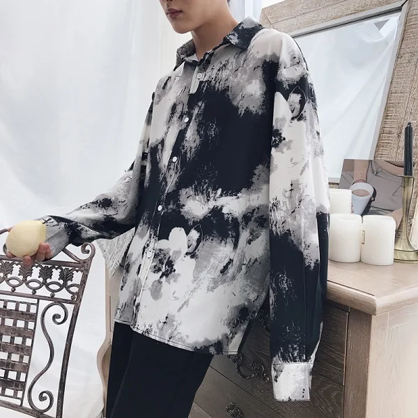 floral Роскошная рубашка с цветочным принтом Мужская с длинным рукавом Camisa Masculina Корейская одежда Женская сорочка Homme мужские повседневные уличные рубашки - Цвет: floral
