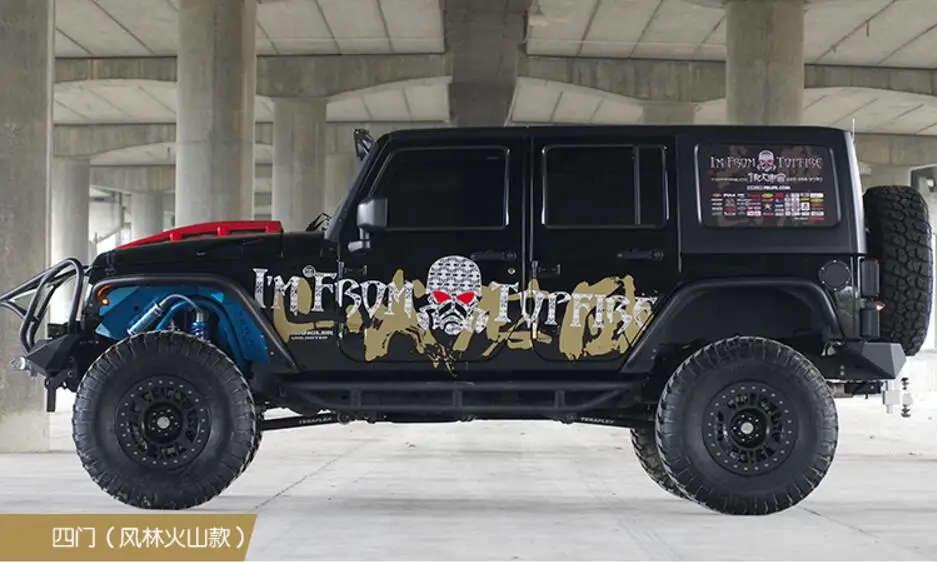 2 шт для Jeep Wrangler 2 двери заднего окна автомобиля 3D стикер
