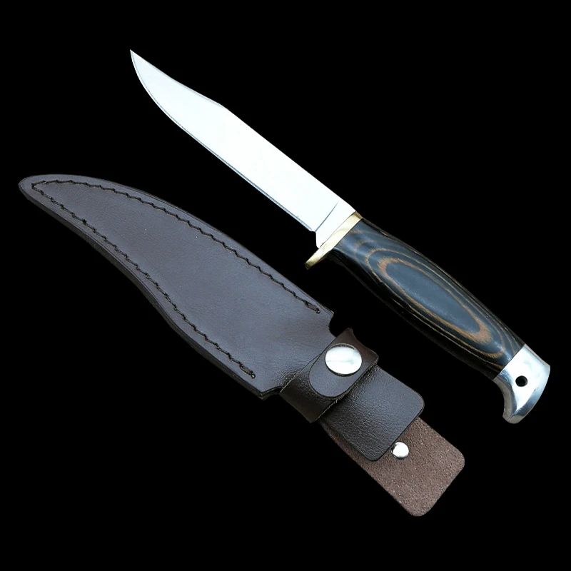 ToughKeng Открытый тактический 5Cr13Mov лезвие деревянной ручкой прямой нож с