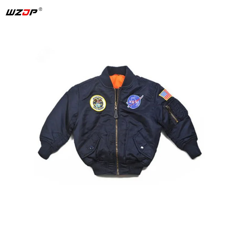WZJP/зимняя куртка-бомбер для детей 2-12 лет, летная куртка, ma-1 pilot air force, детская бейсбольная куртка-пуховик с подкладкой для маленьких мальчиков