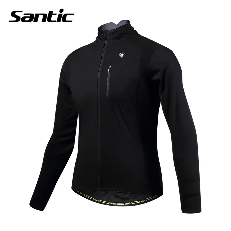 Santic, зимние куртки для велоспорта, мужские, подходят для 10-20 градусов, мужские, черные, для велосипеда, ветронепроницаемые, одежда для велоспорта, Ciclismo Maillot KC6104H - Цвет: Черный