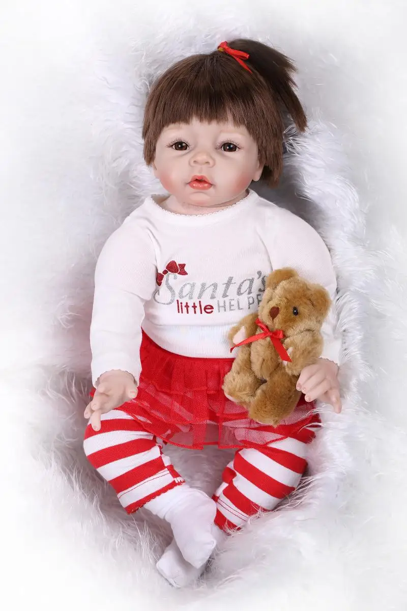 

55cm 22inch Soft Silicone Dolls Reborn Babies Fashion Kid's DIY Toys Princess Playmates Birthday Christmas Gifts for Children