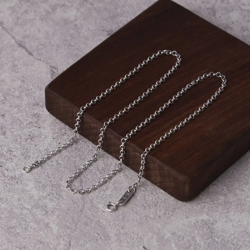 

S925 sterling silver jewelry Thai silver male and female Korean simplified 2.5mm necklace