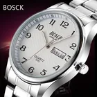 Часы мужские, из нержавеющей стали, светящиеся, повседневные, кварцевые