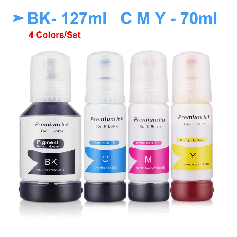 4 Colors - BK C M Y 101 бутылки чернил EcoTank 103 чернил Серия чернил заправка чернил для Epson EcoTank His L6170 L6160 L6190 L4150 L4160 чернильная бутылка для принтера - Цвет: 4 Colors - BK C M Y