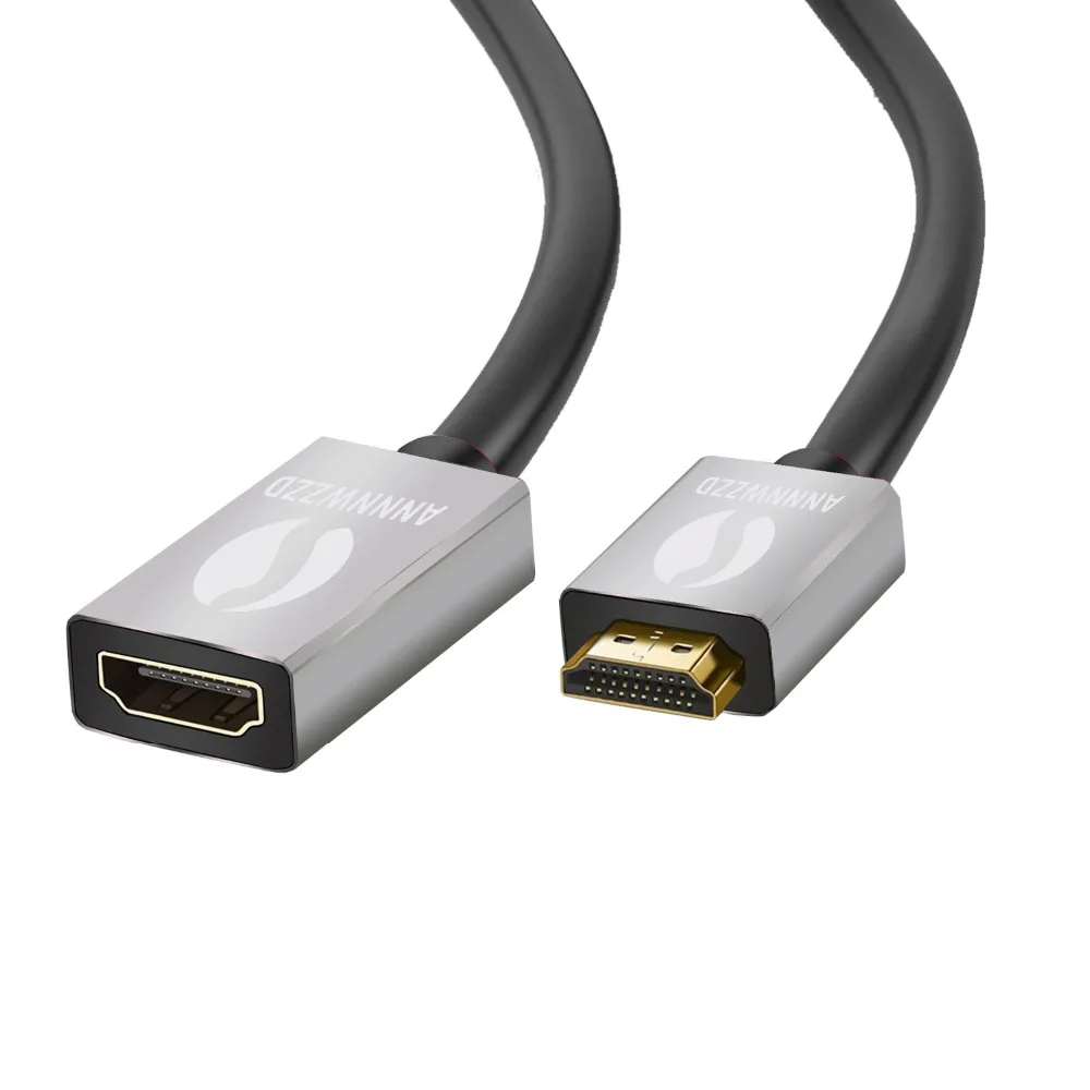 Annwzzd 0,5 м 1 м 1,5 м 2 м золотой HDMI свинцовый Удлинительный кабель жила высокоскоростной с Ethernet удлинитель HDMI мужчин и женщин