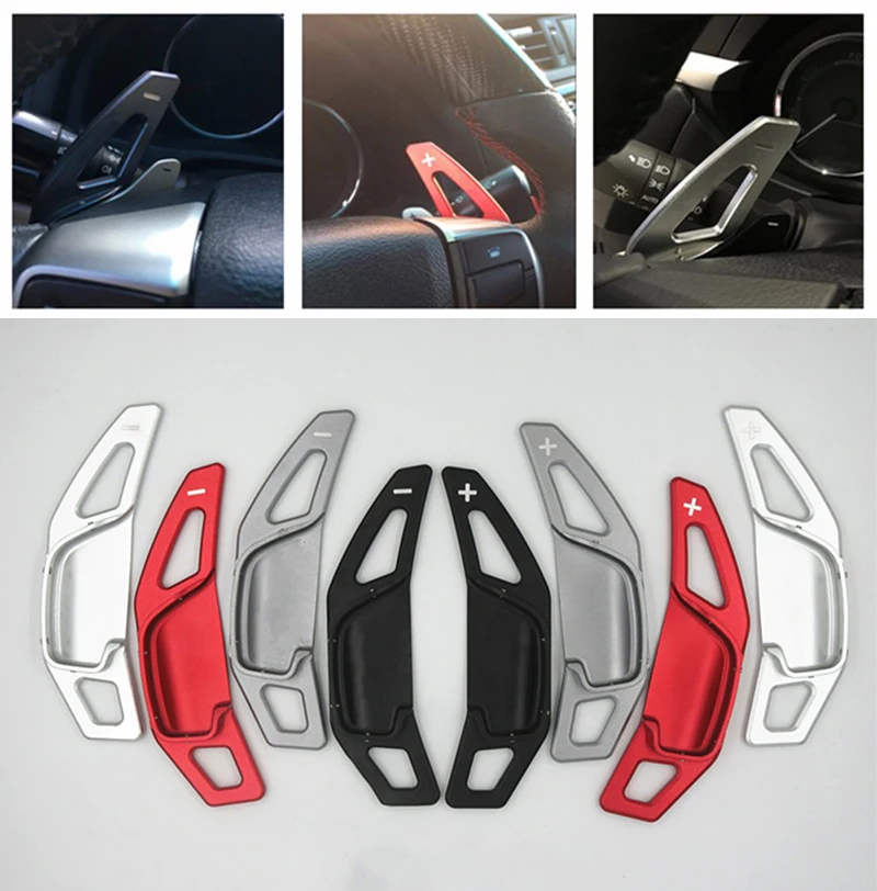 Ди 2 шт. Алюминий руль сдвиг весло Shifter расширение для Toyota Camry REIZ COROLLA zelas Левин Хромированная отделка для автомобиля