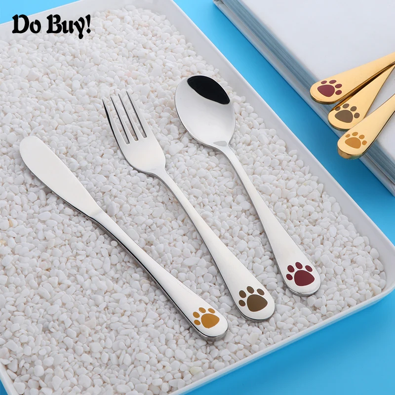 3 шт./компл. детская посуда из нержавеющей стали креативная Золотая Серебряная