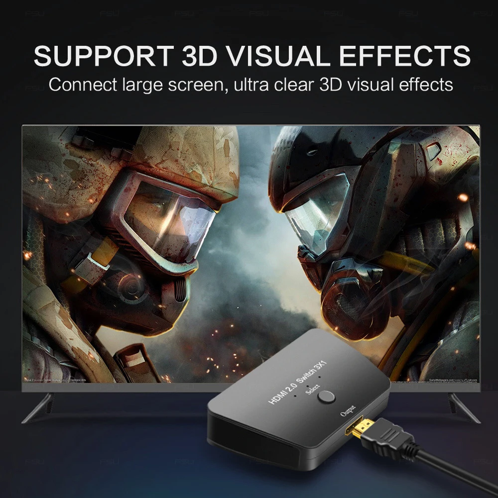 FSU 3 порта HDMI коммутатор 4K x 2 K/60Hz 3 в 1 выход с кабелем питания Sup порт s 1080P& 3D HD аудио для ноутбука ноутбук ПК адаптер