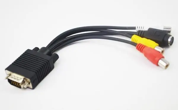 1 шт. VGA SVGA к ТВ S-Video 3 кабель RCA AV адаптер конвертер компьютерный монитор для ПК