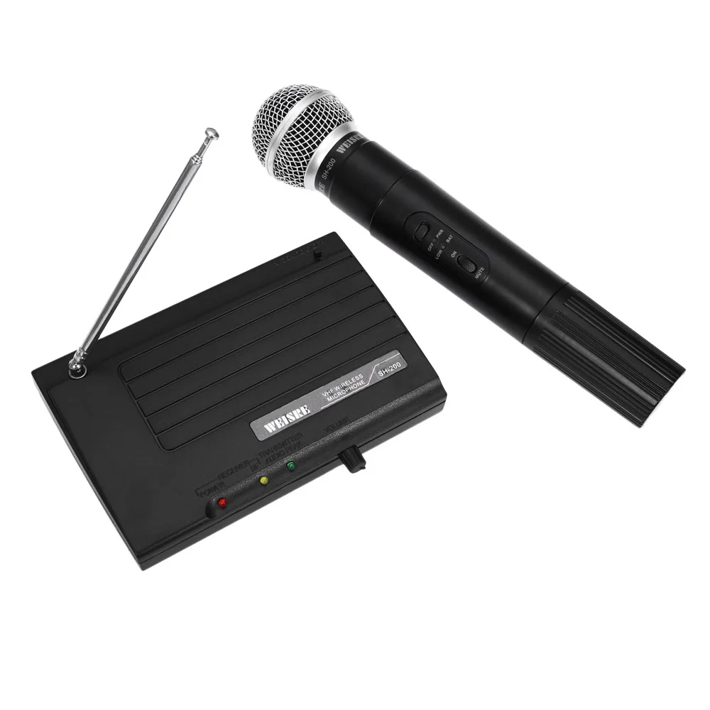 Новейшая модель WEISRE SH 200 Профессиональная VHF Беспроводной ручной двухканальный