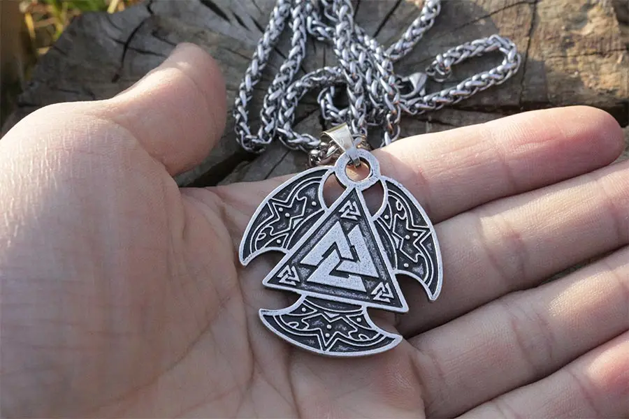 1 шт. скандинавский кулон с тройным топором в скандинавском стиле|viking valknut|collier
