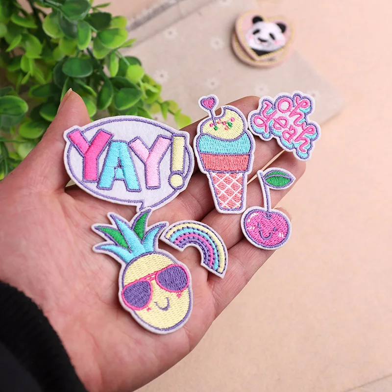 9 шт./лот нашивки для одежды с железными буквами модные вышитые значки наклейки