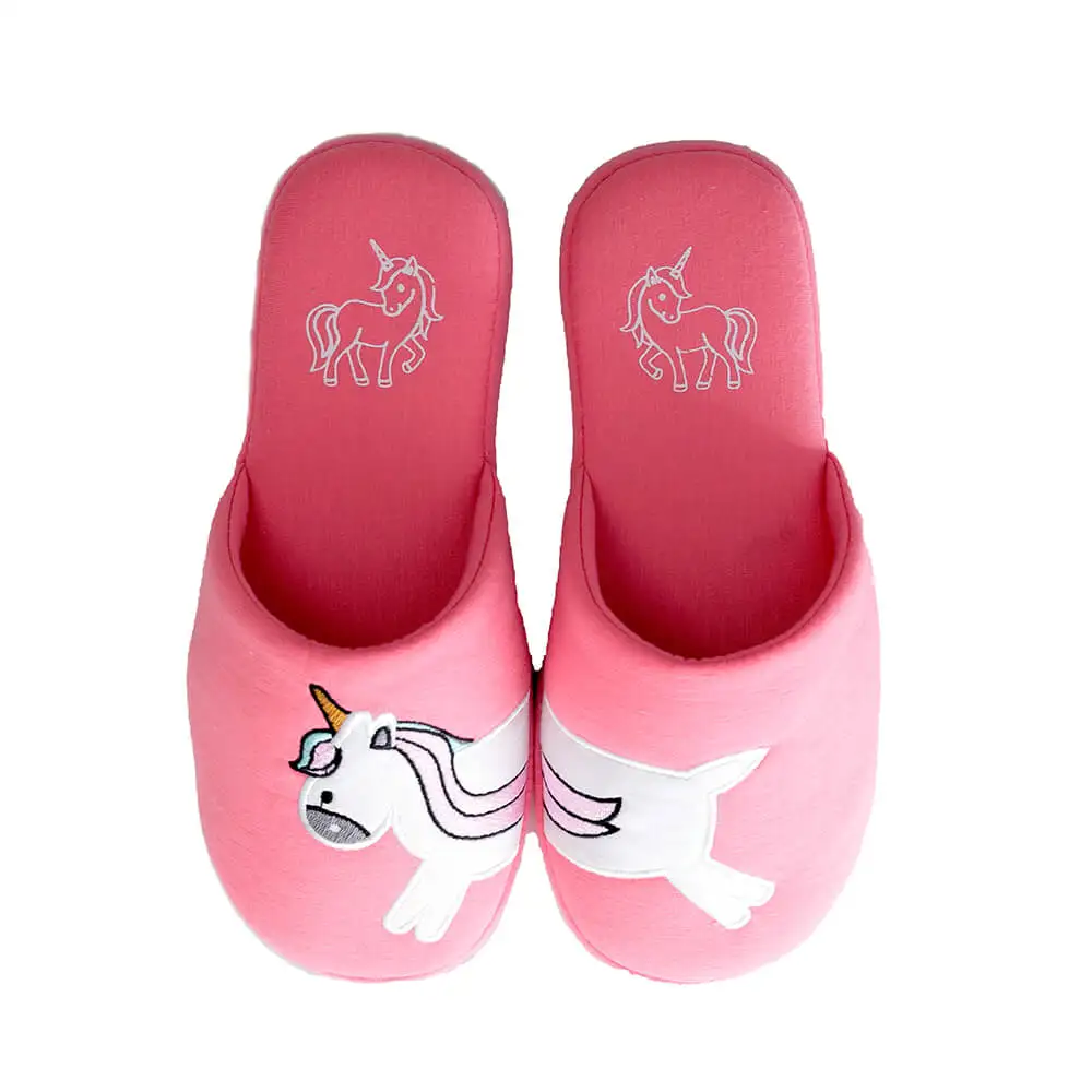 unicorn red Millffy/женские тапочки-единороги; пушистые розовые и светло-голубые плюшевые хлопковые тапочки с собачкой; Плюшевые тапочки без застежки с таксой - Цвет: unicorn red