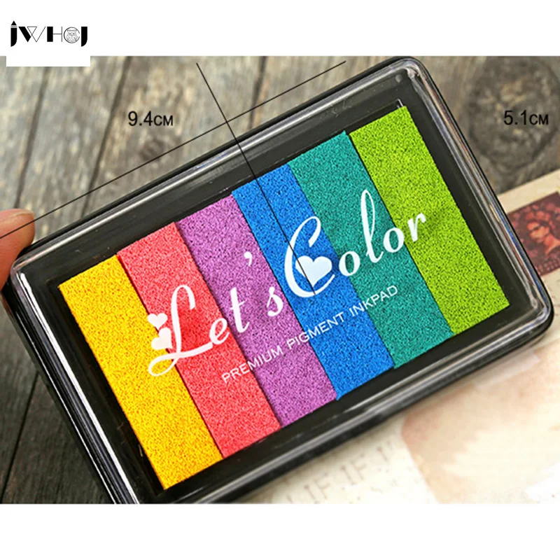 JWHCJ 1 шт. большой яркий цвет Радуга Печать inkpad Дети DIY ручной работы скрапбук