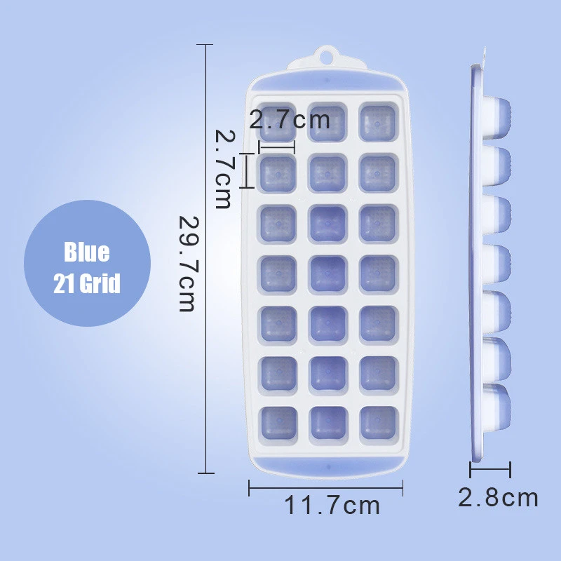 21 Grids Blue 36 решеток, силиконовая форма квадратной формы, форма для льда, поднос для Фруктового мороженого для вина, кухни, бара, аксессуары для питья - Цвет: 21 Grids Blue