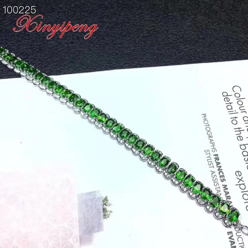 Женский браслет Xin yi peng из серебра 925 пробы с инкрустированным натуральным