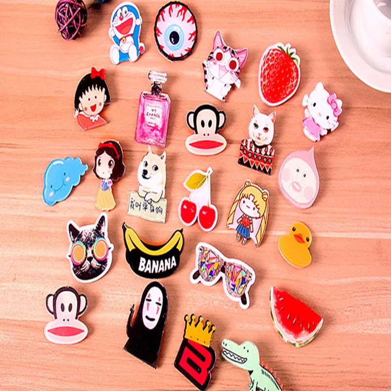 Retro Fashion Acrylic Badge Personality Cartoon Student Cute Sister Pin Style Various Color Beautiful Jewelry | Дом и сад