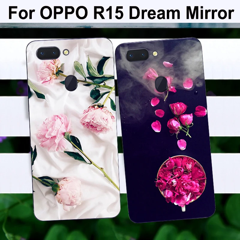 2 шт. зеркальный чехол для OPPO R15 Dream задняя крышка с красивыми цветами мягкий