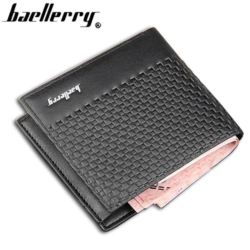 Высококачественный мужской кошелек из искусственной кожи с застежкой