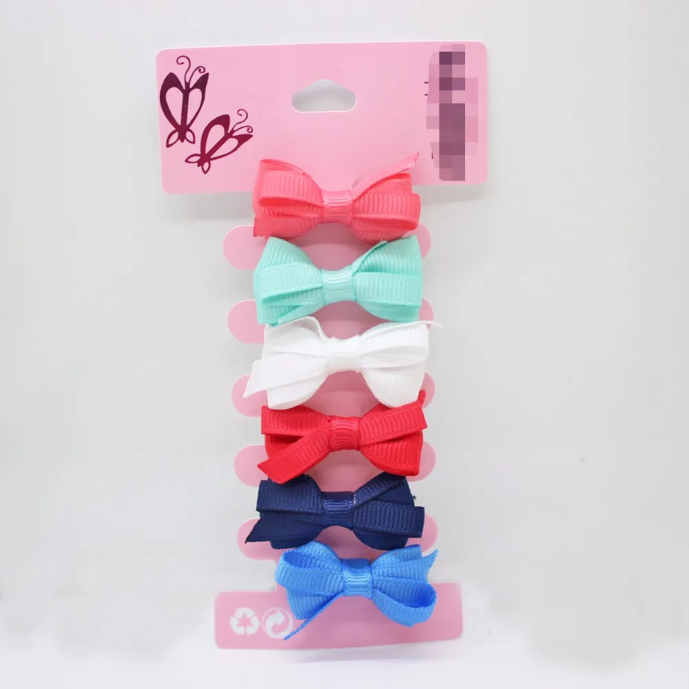 Лидер продаж 6 шт./лот резиновые зажимы для волос с бантом 35 мм типа крокодил