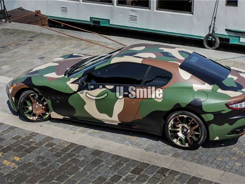 

Military Green Jumbo Camo Vinyl Wrap Roll Bubble Free For SUV TRUCK Jeep Wraps 10M/Roll