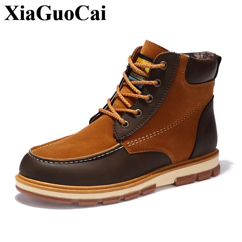 Ботильоны мужские высокие повседневная обувь на плоской подошве мартинсы