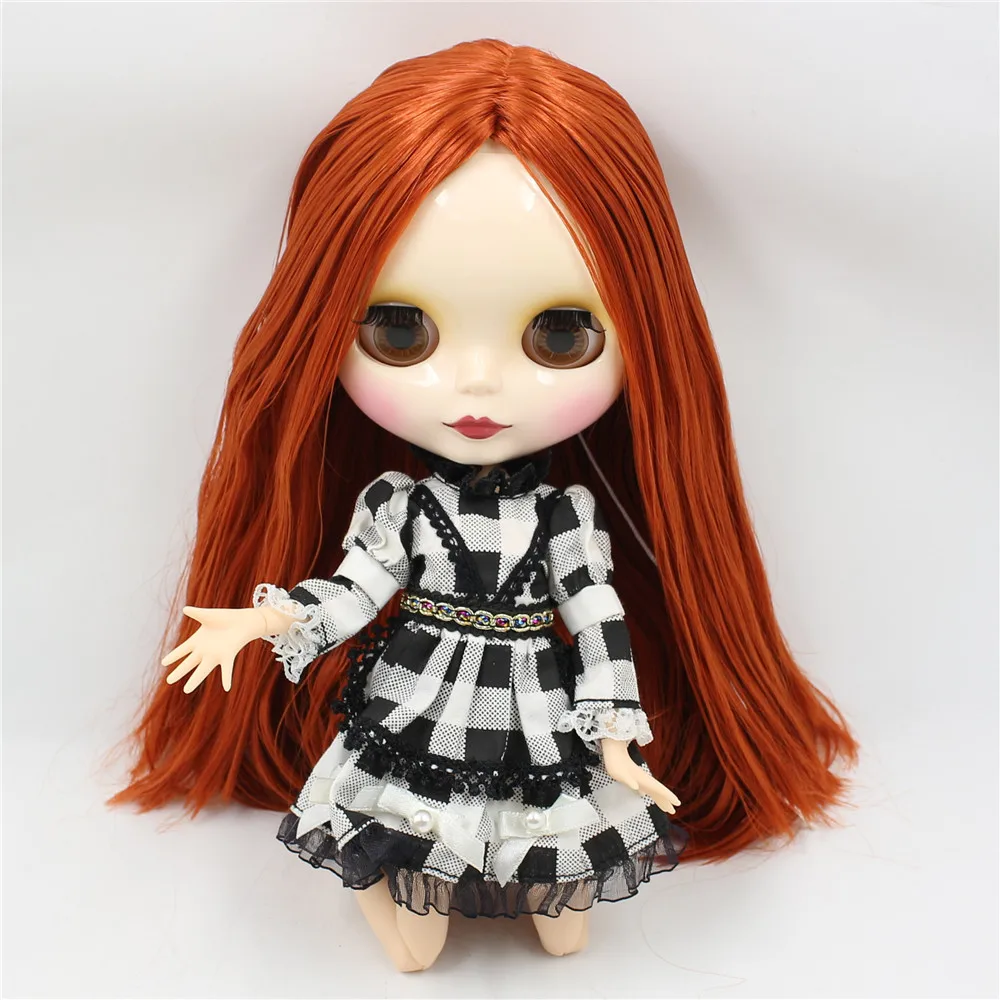 Игрушка в подарок, 30 см, 1/6, Заводская кукла Blyth 230BL0374, коричневые, красные прямые волосы, белая кожа, шарнир, тело, Нео, bjd, Обнаженная кукла