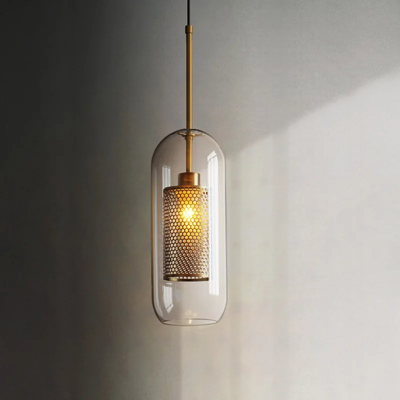 Серебряный/золотой круглый стеклянный шар столовая Led подвесные светильники