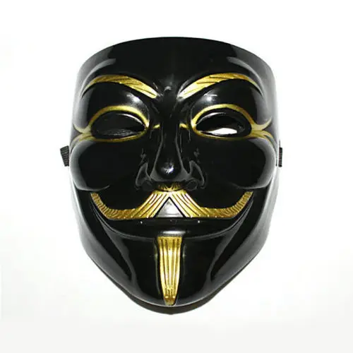 Черный 5 шт Горячая вечерние маски V для вендетты маска аноним Guy Fawkes маскарадный аксессуар для костюма для взрослых косплей маски для вечеринки - Цвет: Черный