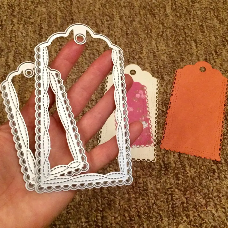 2 шт. зубчатые подарочные бирки металлические режущие штампы Скрапбукинг Ремесло