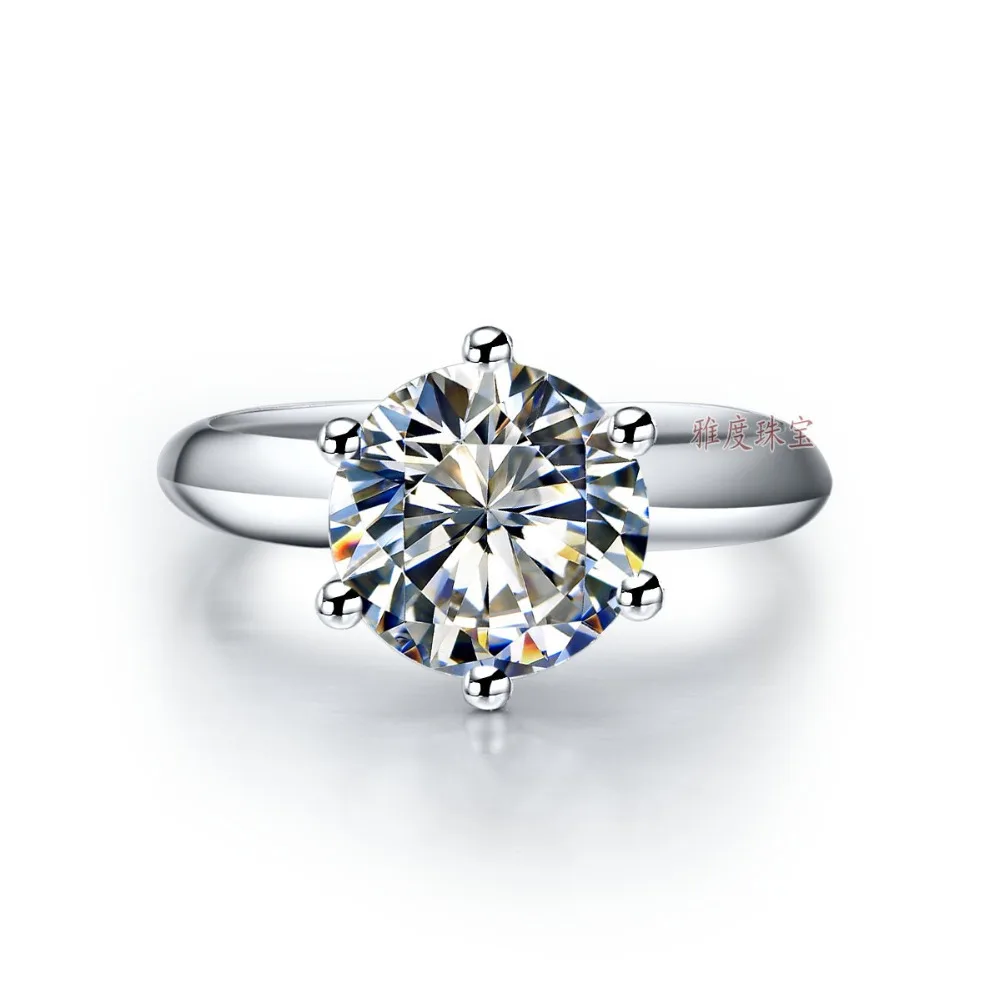

3Ct Solid 14K Gold Six Prongs Round Dazzling Simulate Diamond Anniversary Ring For Women Top Brand Style Permanent Quality Ring