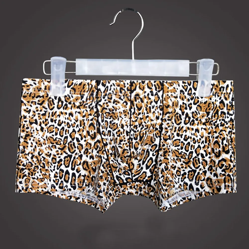 Men's Underwear Sexy Boxers Men Flower Leopard Print Boxer Shorts Pouch Underpants Gay Men Underwear Boxers - Цвет: Золотой