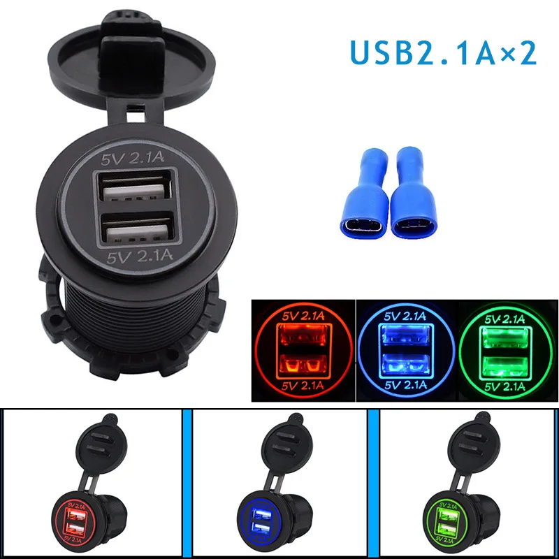5V 4.2A Dual USB 12V 24V Автомобиль Мотоцикл Грузовик прикуриватель мобильный телефон