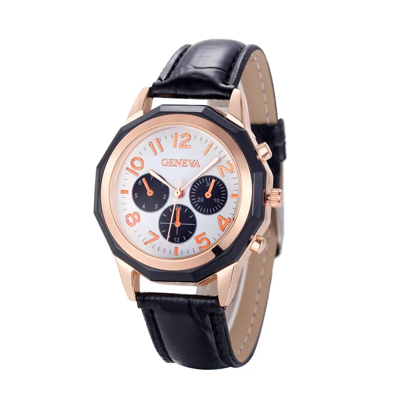 2017 модные женские часы с кожаным ремешком Кварцевые аналоговые наручные из