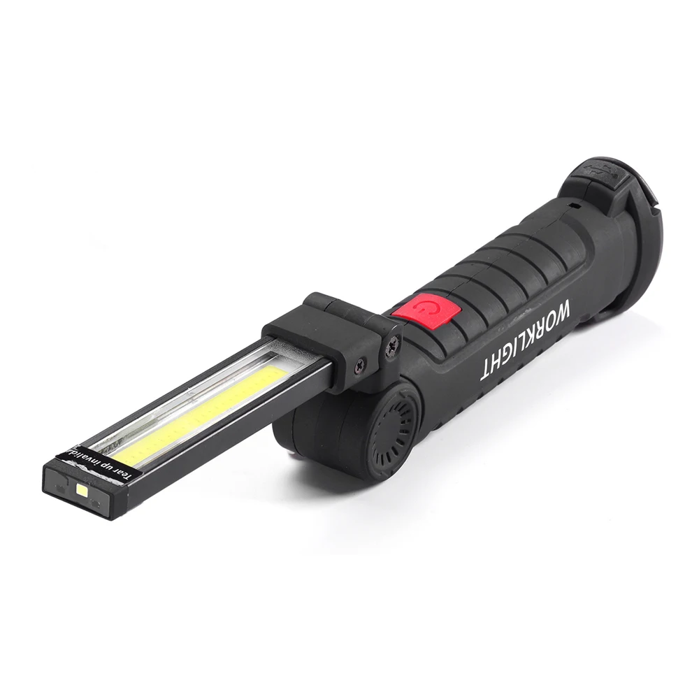 Портативный 4 режима COB фонарик USB Перезаряжаемый светодиодный рабочий свет